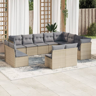 12-Delige Loungeset Met Kussens Poly Rattan