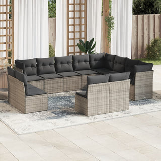 12-Delige Loungeset Met Kussens Poly Rattan