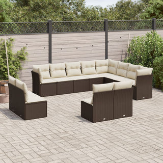 12-Delige Loungeset Met Kussens Poly Rattan