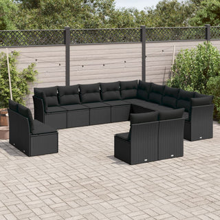 13-Delige Loungeset Met Kussens Poly Rattan