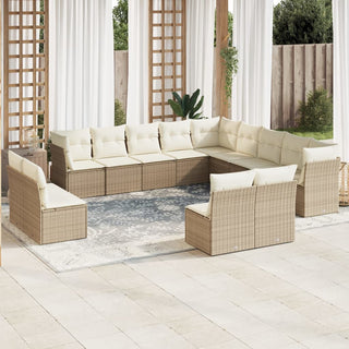 13-Delige Loungeset Met Kussens Poly Rattan