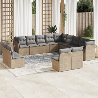 13-Delige Loungeset Met Kussens Poly Rattan