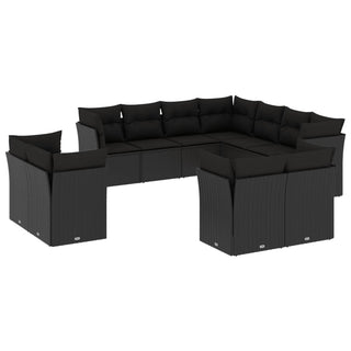 1 Loungeset Met Kussens Poly Rattan