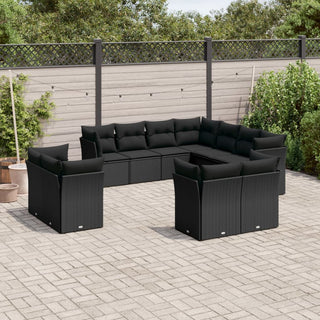 1 Loungeset Met Kussens Poly Rattan