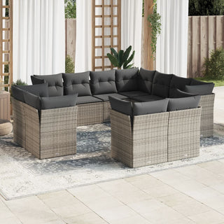 1 Loungeset Met Kussens Poly Rattan