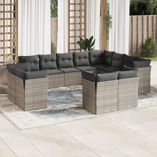 12-Delige Loungeset Met Kussens Poly Rattan