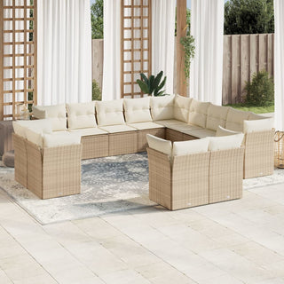 13-Delige Loungeset Met Kussens Poly Rattan