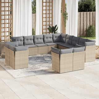 13-Delige Loungeset Met Kussens Poly Rattan