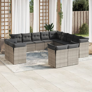 13-Delige Loungeset Met Kussens Poly Rattan