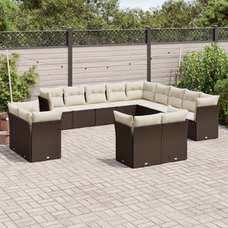 13-Delige Loungeset Met Kussens Poly Rattan