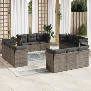 12-Delige Loungeset Met Kussens Poly Rattan Beige