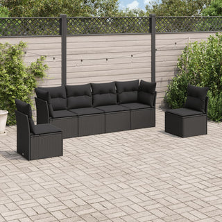 6-Delige Loungeset Met Kussens Poly Rattan