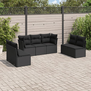 7-Delige Loungeset Met Kussens Poly Rattan