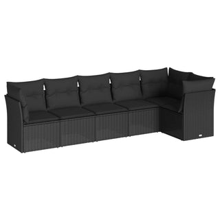 6-Delige Loungeset Met Kussens Poly Rattan