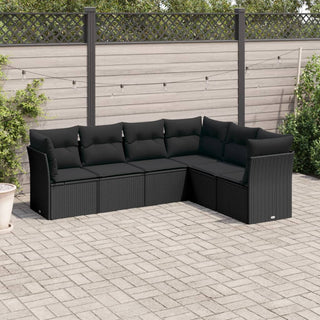 6-Delige Loungeset Met Kussens Poly Rattan