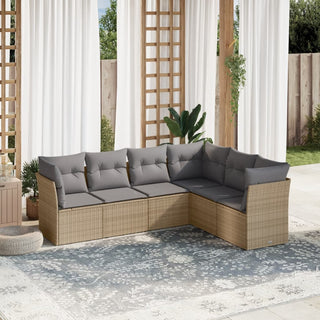 6-Delige Loungeset Met Kussens Poly Rattan