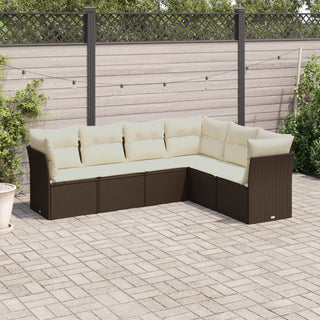 6-Delige Loungeset Met Kussens Poly Rattan