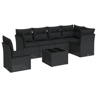 6-Delige Loungeset Met Kussens Poly Rattan