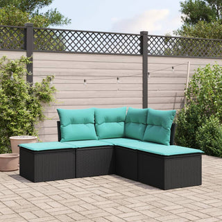 5-Delige Loungeset Met Kussens Poly Rattan