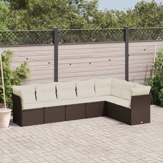 7-Delige Loungeset Met Kussens Poly Rattan