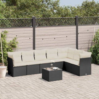 8-Delige Loungeset Met Kussens Poly Rattan