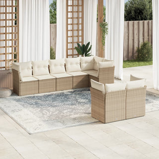 8-Delige Loungeset Met Kussens Poly Rattan