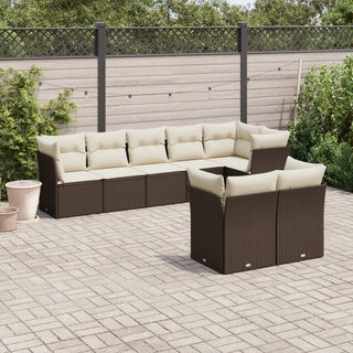 8-Delige Loungeset Met Kussens Poly Rattan