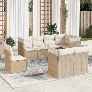 8-Delige Loungeset Met Kussens Poly Rattan