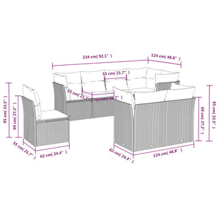 8-Delige Loungeset Met Kussens Poly Rattan