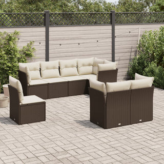 8-Delige Loungeset Met Kussens Poly Rattan