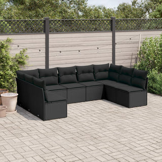 9-Delige Loungeset Met Kussens Poly Rattan