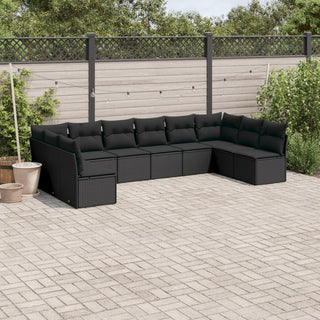 10-Delige Loungeset Met Kussens Poly Rattan