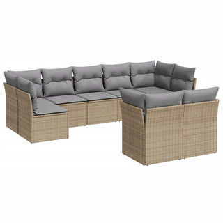 9-Delige Loungeset Met Kussens Poly Rattan