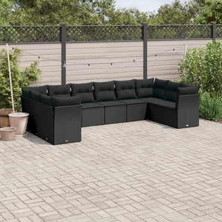 10-Delige Loungeset Met Kussens Poly Rattan Beige