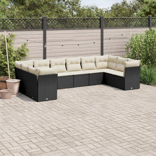 10-Delige Loungeset Met Kussens Poly Rattan Beige