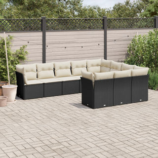 10-Delige Loungeset Met Kussens Poly Rattan