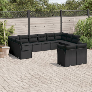 12-Delige Loungeset Met Kussens Poly Rattan