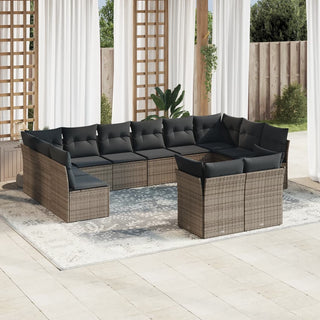 12-Delige Loungeset Met Kussens Poly Rattan