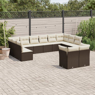 12-Delige Loungeset Met Kussens Poly Rattan