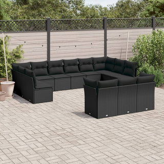 13-Delige Loungeset Met Kussens Poly Rattan