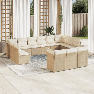 13-Delige Loungeset Met Kussens Poly Rattan