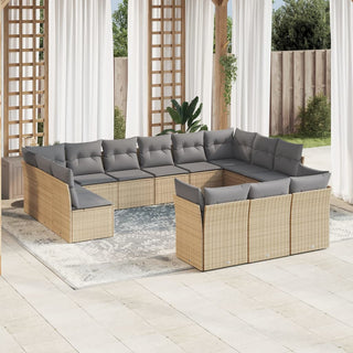 13-Delige Loungeset Met Kussens Poly Rattan