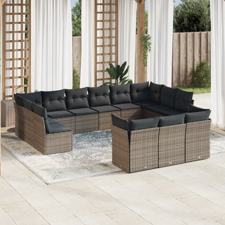 13-Delige Loungeset Met Kussens Poly Rattan