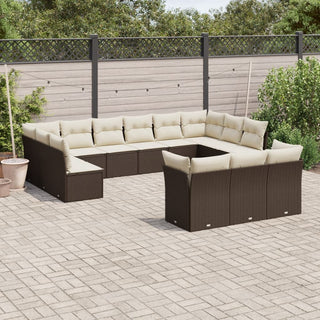 13-Delige Loungeset Met Kussens Poly Rattan