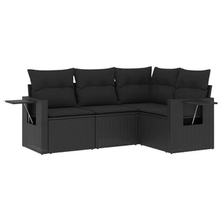 4-Delige Loungeset Met Kussens Poly Rattan