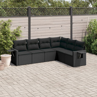 6-Delige Loungeset Met Kussens Poly Rattan Beige