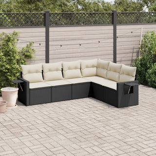 6-Delige Loungeset Met Kussens Poly Rattan Beige