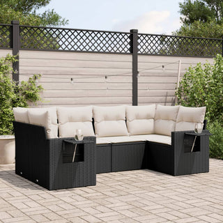 6-Delige Loungeset Met Kussens Poly Rattan