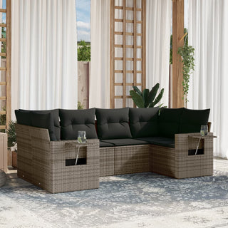 6-Delige Loungeset Met Kussens Poly Rattan