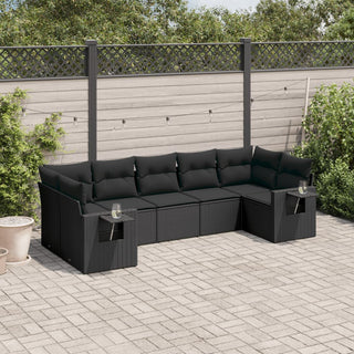 7-Delige Loungeset Met Kussens Poly Rattan